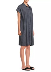 Eileen Fisher Cotton Cap-Sleeve Mini Shirtdress