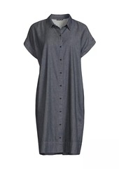 Eileen Fisher Cotton Cap-Sleeve Mini Shirtdress