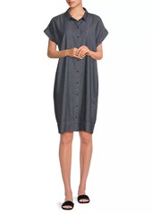 Eileen Fisher Cotton Cap-Sleeve Mini Shirtdress