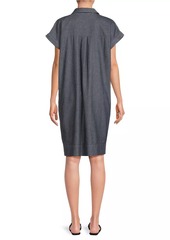 Eileen Fisher Cotton Cap-Sleeve Mini Shirtdress