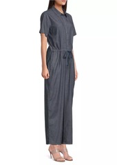 Eileen Fisher Cotton Drawstring Ankle Jumpsuit