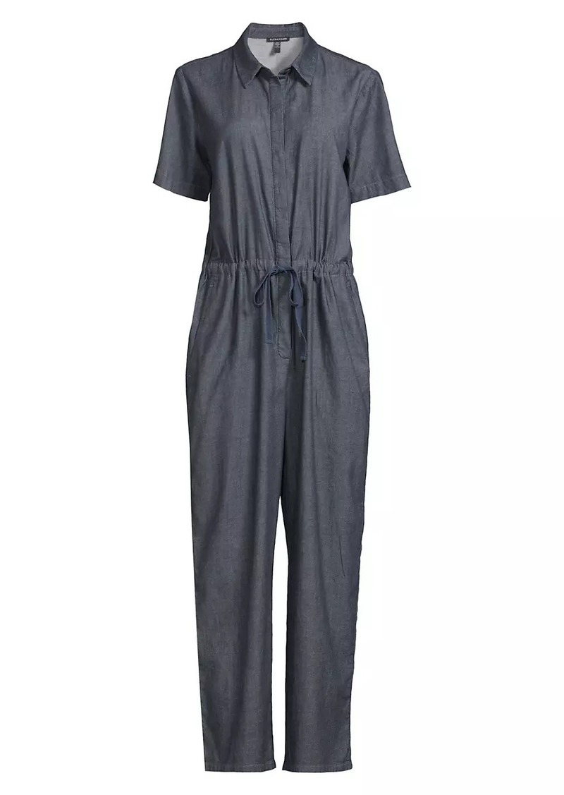 Eileen Fisher Cotton Drawstring Ankle Jumpsuit