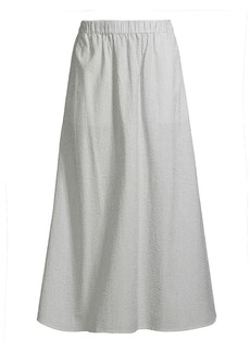 Eileen Fisher Cotton Seersucker Striped Maxi Skirt
