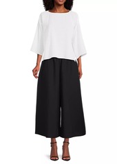 Eileen Fisher Cotton Wide-Leg Crop Pants