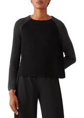 Eileen Fisher Crewneck Contrast Boxy Top