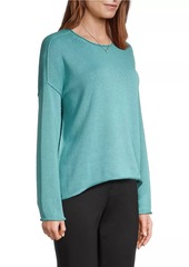 Eileen Fisher Crewneck Cotton-Blend Pullover Sweater