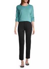 Eileen Fisher Crewneck Cotton-Blend Pullover Sweater