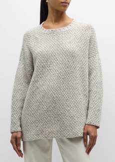 Eileen Fisher Crewneck Moss Stitch Organic Cotton Sweater