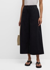 Eileen Fisher Cropped Wide-Leg Organic Cotton Poplin Pants