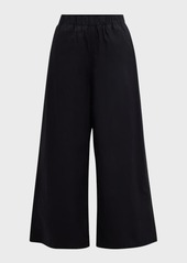 Eileen Fisher Cropped Wide-Leg Organic Cotton Poplin Pants