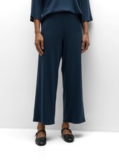 Eileen Fisher Cropped Wide-Leg Ribbed Knit Pants