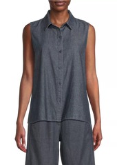 Eileen Fisher Denim Sleeveless Shirt