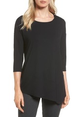 Eileen Fisher Asymmetrical Jersey Tunic in Black at Nordstrom