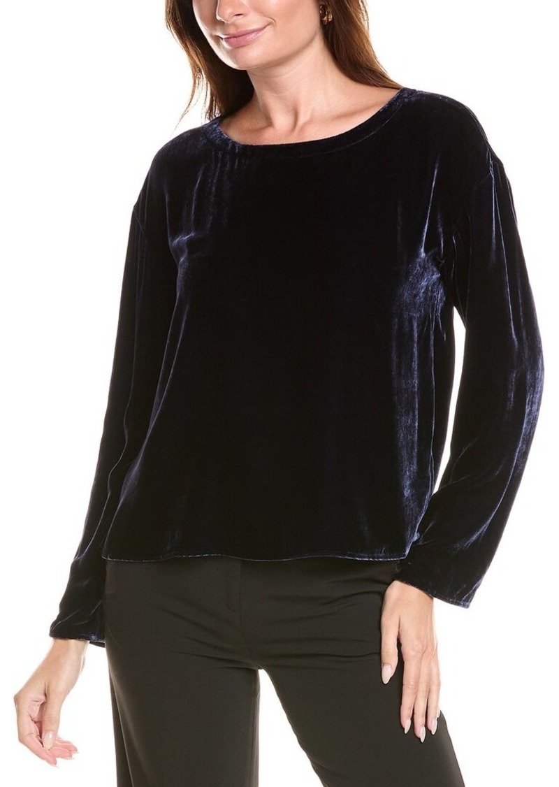 EILEEN FISHER Ballet Neck Velvet Top