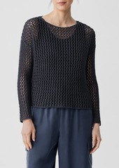 Eileen Fisher Bateau Neck Organic Cotton Sweater