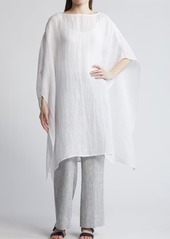 Eileen Fisher Bateau Neck Organic Linen Caftan