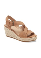 Eileen Fisher Beckon Wedge Sandal in Wheat Nubuck Leather at Nordstrom