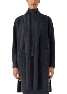 Eileen Fisher Boiled Wool Shawl Collar Coat