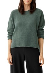 Eileen Fisher Boxy Cashmere Blend Bouclé Sweater