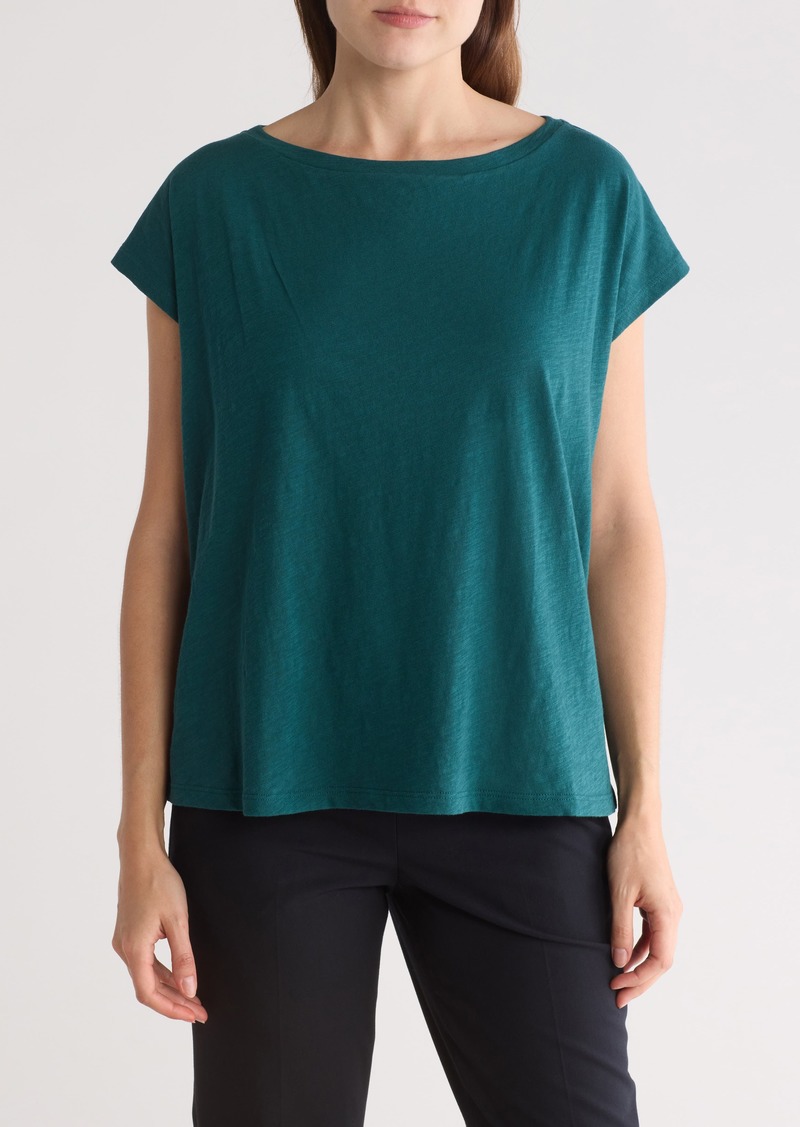 Eileen Fisher Boxy Cotton Top in Aegean at Nordstrom Rack