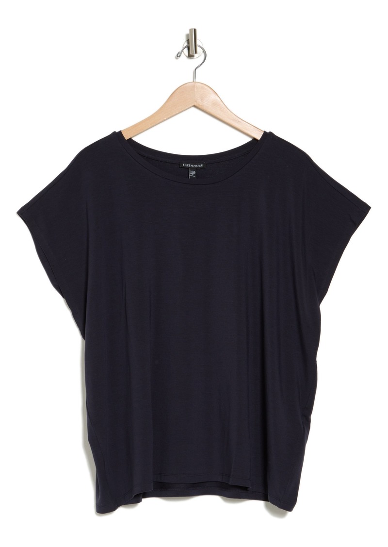 Eileen Fisher Boxy Crewneck Tencel® Lyocell T-Shirt in Nocturne at Nordstrom Rack