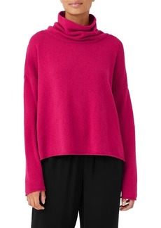 Eileen Fisher Boxy Organic Cotton & Recycled Cashmere Turtleneck Sweater