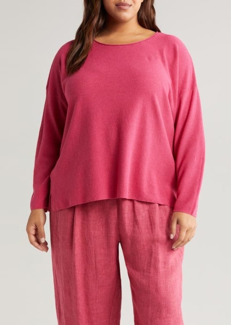 Eileen Fisher Boxy Organic Linen & Organic Cotton Sweater