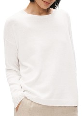 Eileen Fisher Boxy Organic Linen & Organic Cotton Sweater in White at Nordstrom