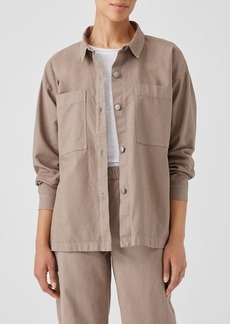 Eileen Fisher Boxy Stretch Organic Cotton & Hemp Shirt Jacket