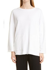 Eileen Fisher Boxy Sweatshirt in White at Nordstrom