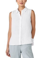 Eileen Fisher Button Front Linen Shirt