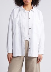 Eileen Fisher Boxy Stretch Organic Cotton & Hemp Shirt Jacket