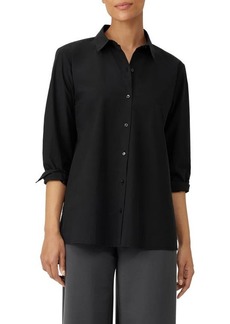 Eileen Fisher Classic Collar Easy Organic Cotton Button-Up Shirt