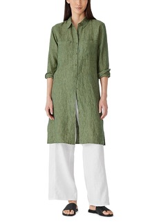 Eileen Fisher Classic Collar Linen Tunic Shirt