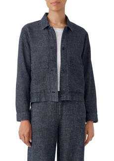 Eileen Fisher Classic Collar Tweed Hemp & Organic Cotton Jacket
