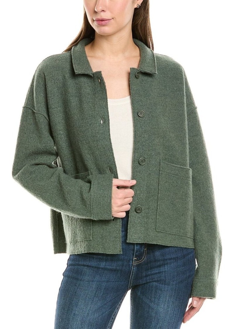 EILEEN FISHER Classic Collar Wool Jacket