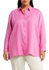 Eileen Fisher Classic Easy Organic Linen Button-Up Shirt