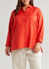 Eileen Fisher Classic Easy Organic Linen Button-Up Shirt