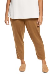 Eileen Fisher Cozy Brushed Terry Tapered Ankle Pants (Plus Size)