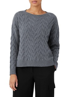 Eileen Fisher Crewneck Boxy Organic Cotton & Recycled Cashmere Sweater at Nordstrom