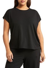 Eileen Fisher Crewneck Boxy Stretch Jersey Top