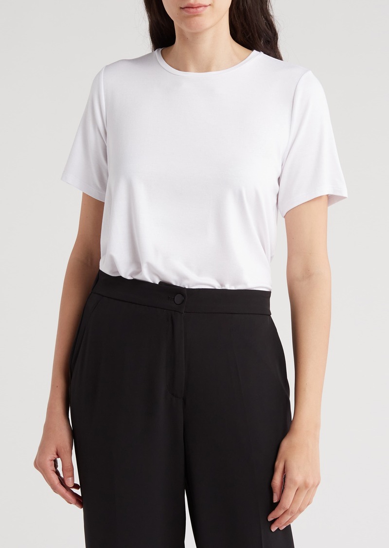 Eileen Fisher Crewneck Jersey T-Shirt in White at Nordstrom Rack