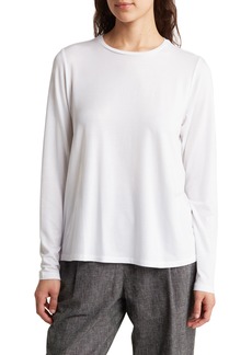 Eileen Fisher Crewneck Jersey Top in White at Nordstrom Rack