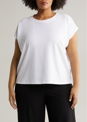 Eileen Fisher Crewneck Organic Cotton Blend Jersey T-Shirt