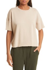 Eileen Fisher Crewneck Organic Cotton T-Shirt in Khaki at Nordstrom