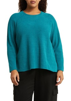 Eileen Fisher Crewneck Rib Organic Cotton Chenille Sweater