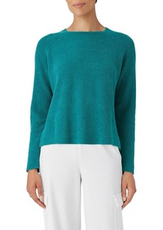 Eileen Fisher Crewneck Rib Organic Cotton Chenille Sweater