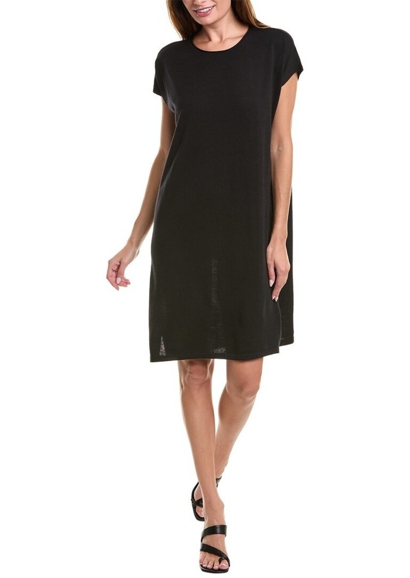 EILEEN FISHER Crewneck Wool Shift Dress