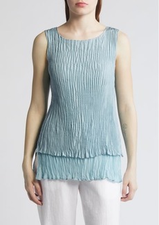 Eileen Fisher Crinkled Silk Reversible Sleeveless Top