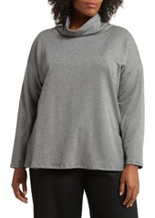Eileen Fisher Drapey Funnel Neck Brushed Terry Tunic